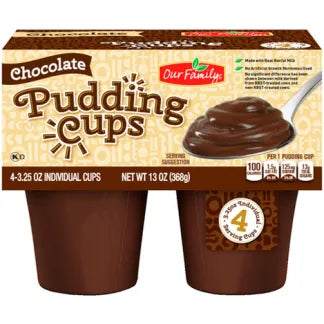 Our Family Chocolate Flavor Pudding Cups (4ct) - Papaya Express