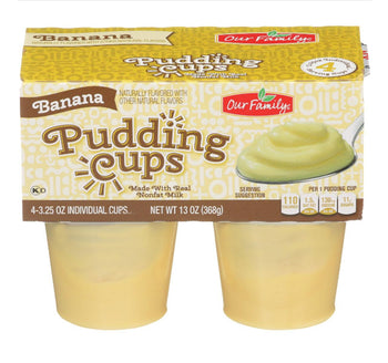 Our Family Banana Flavor Pudding Cups (4ct) - Papaya Express