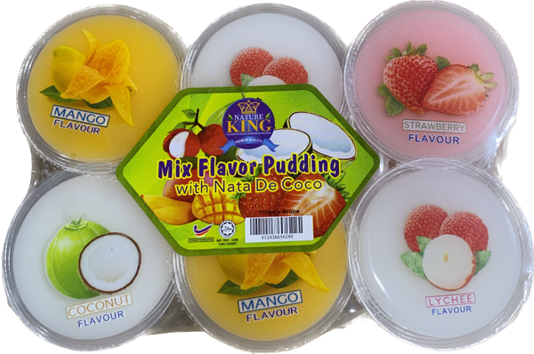 NATURE KING MIX FLAVOR PUDDING W/NATA DE COCO (6 CUPS) - Papaya Express