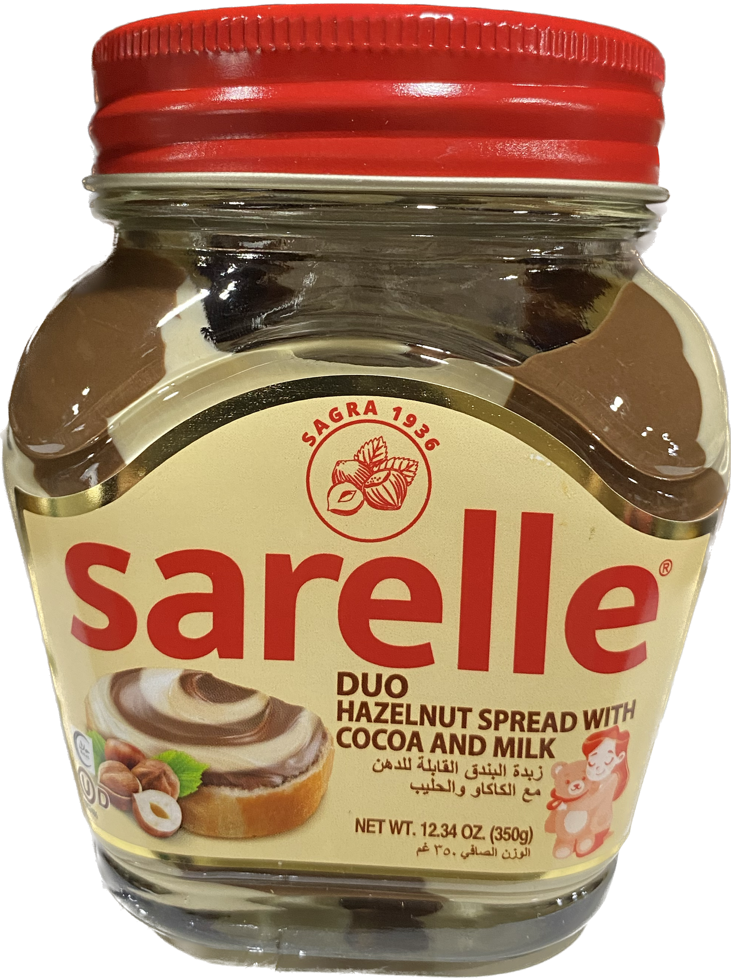 SARELLE DUO HAZELNUT SPREAD W COCOA &MILK (350G) - Papaya Express