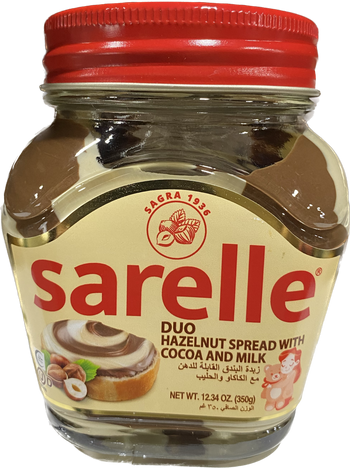 SARELLE DUO HAZELNUT SPREAD W COCOA &MILK (350G) - Papaya Express