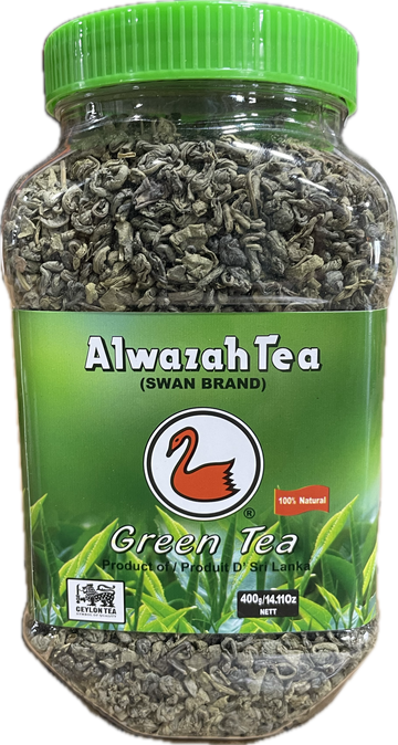 Alwazah Green Tea Loos Plastic Jar (400G) - Papaya Express