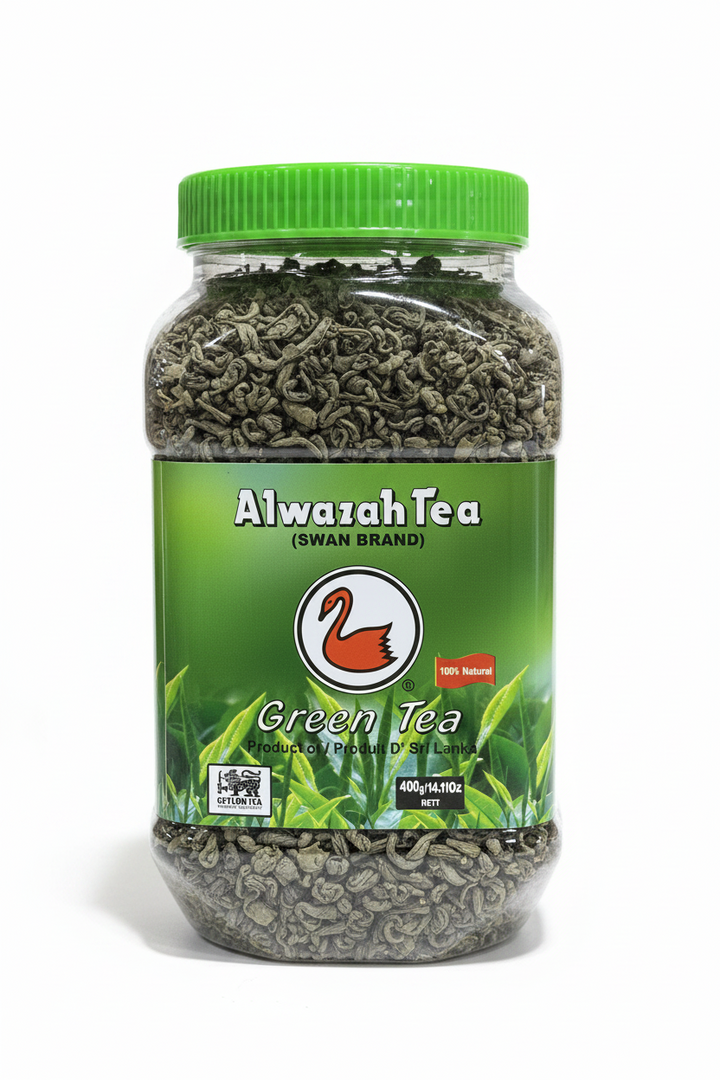 Alwazah Green Tea Loos Plastic Jar (400G) - Papaya Express