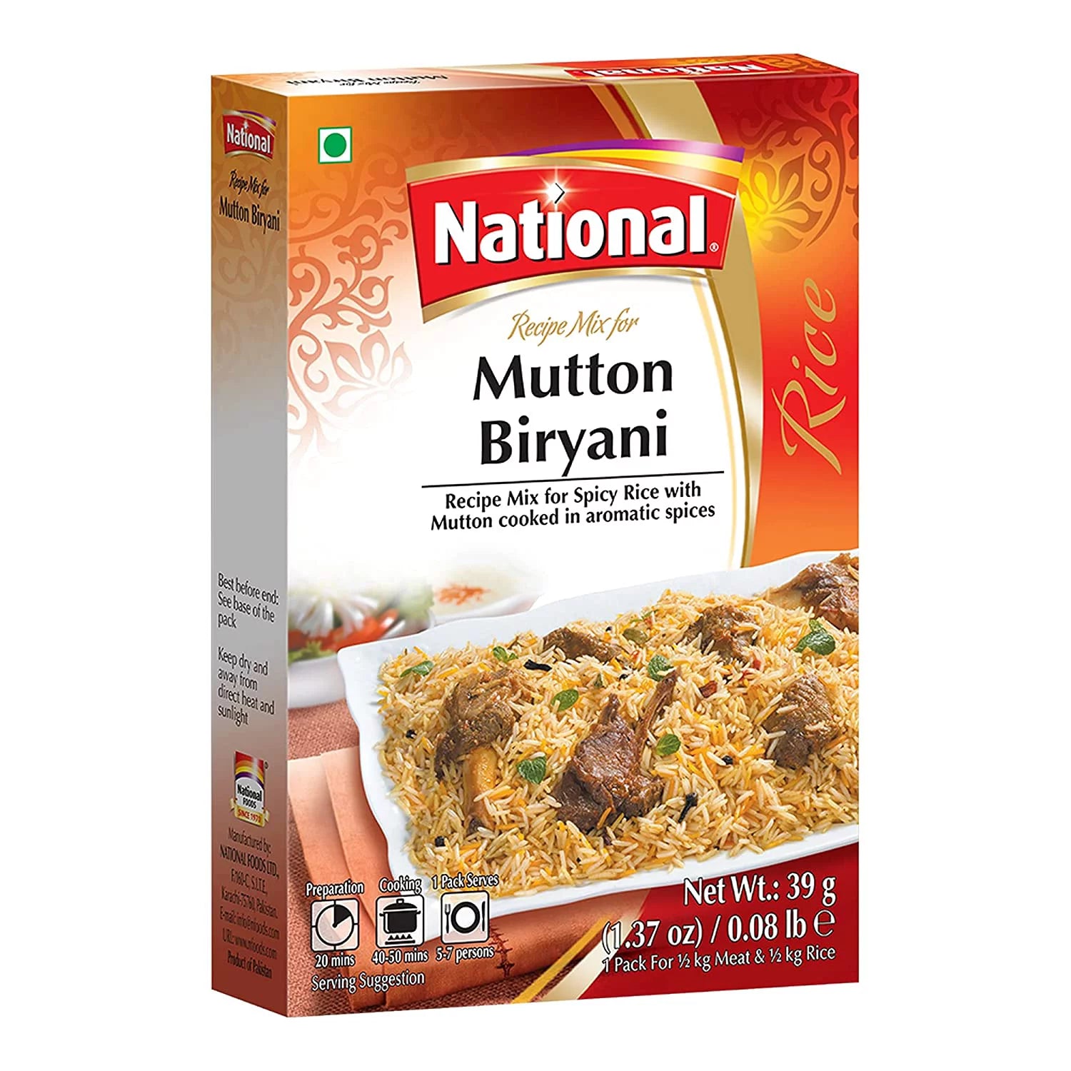 National Mutton Biryani Spices (1.37oz) - Papaya Express