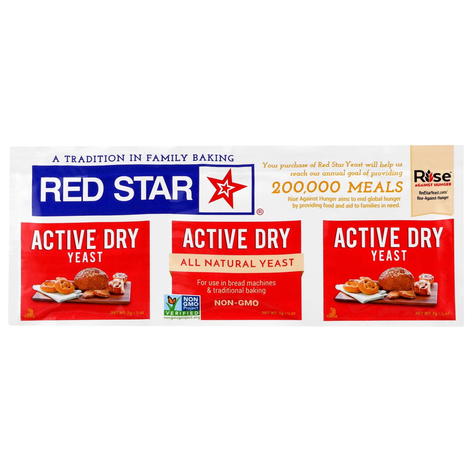 Red Star All-Natural Active Dry Yeast 3-Pack Strip - Papaya Express
