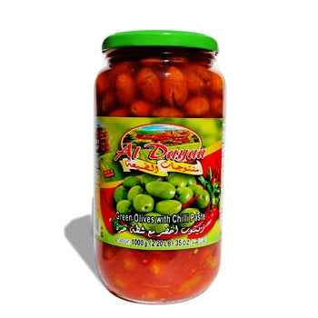 Al Dayaa Green Olives w/ Chili Paste (1000g) - Papaya Express