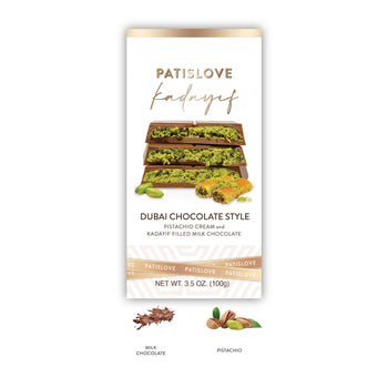 Patislove Pistachio Cream and Kadayif Filled Milk Chocolate 7.5oz - Papaya Express