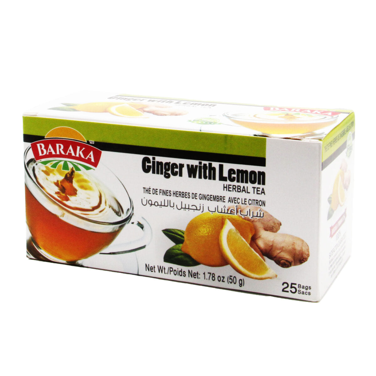 Baraka Ginger Lemon Tea Bags (50g) - Papaya Express
