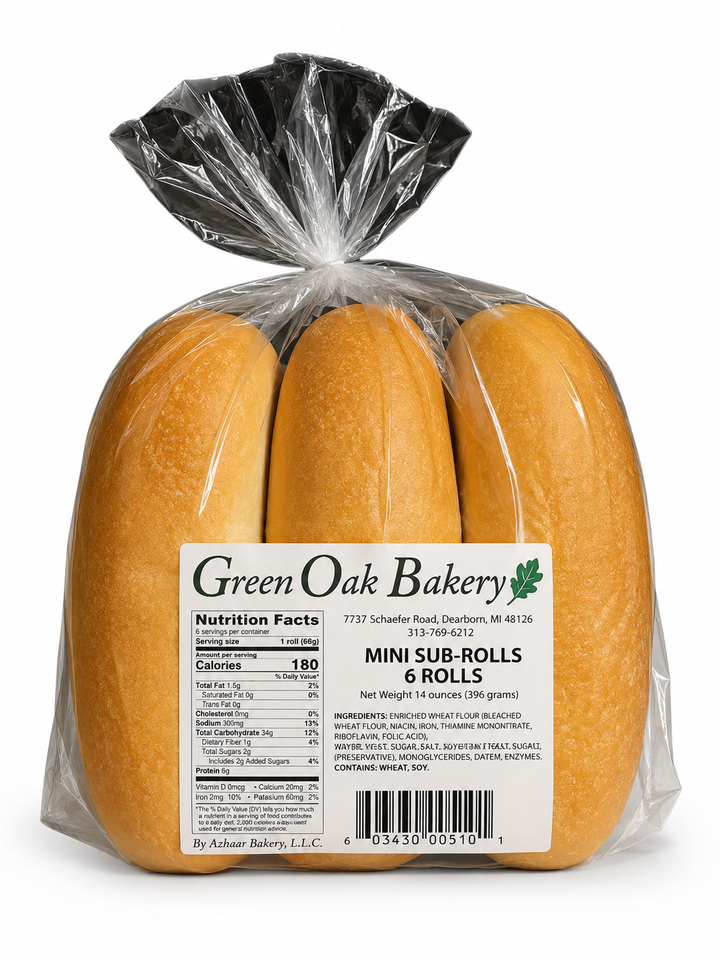 Green Oak Bakery Mini Sub-Rolls (6ct)