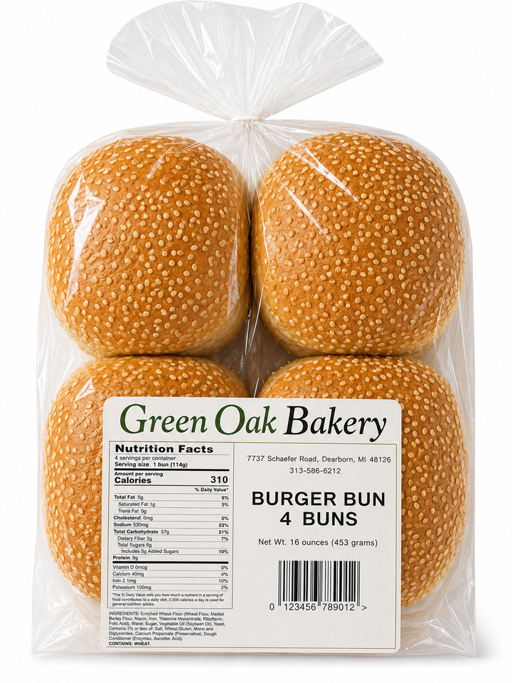Green Oak Bakery Burger Buns (4ct)