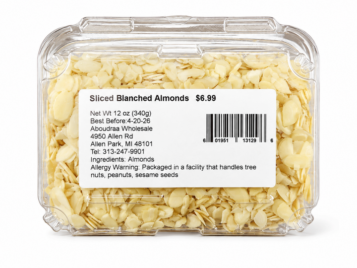 Sliced Blanched Almonds box (12 oz)