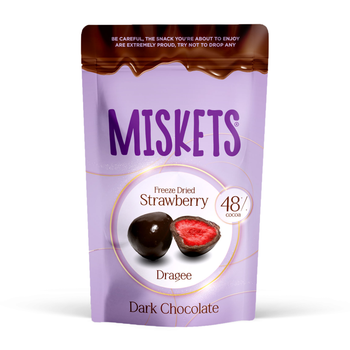 Miskets Dark Chocolate Coated Freeze Dried Strawberry (80g) - Papaya Express