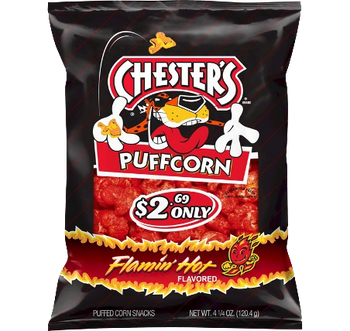 Chester's Flamin Hot Cheese Flavored Puffcorn (4-1/4 oz) - Papaya Express