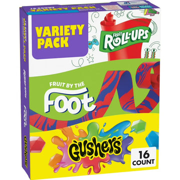 Fruit Roll-Ups Fruit Flavored Snacks Variety Value Pack 16 Ct (10 oz) - Papaya Express