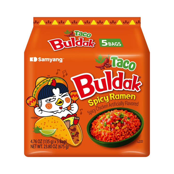 Samyang Buldak Taco Spicy Ramen Noodles (5ct) - Papaya Express