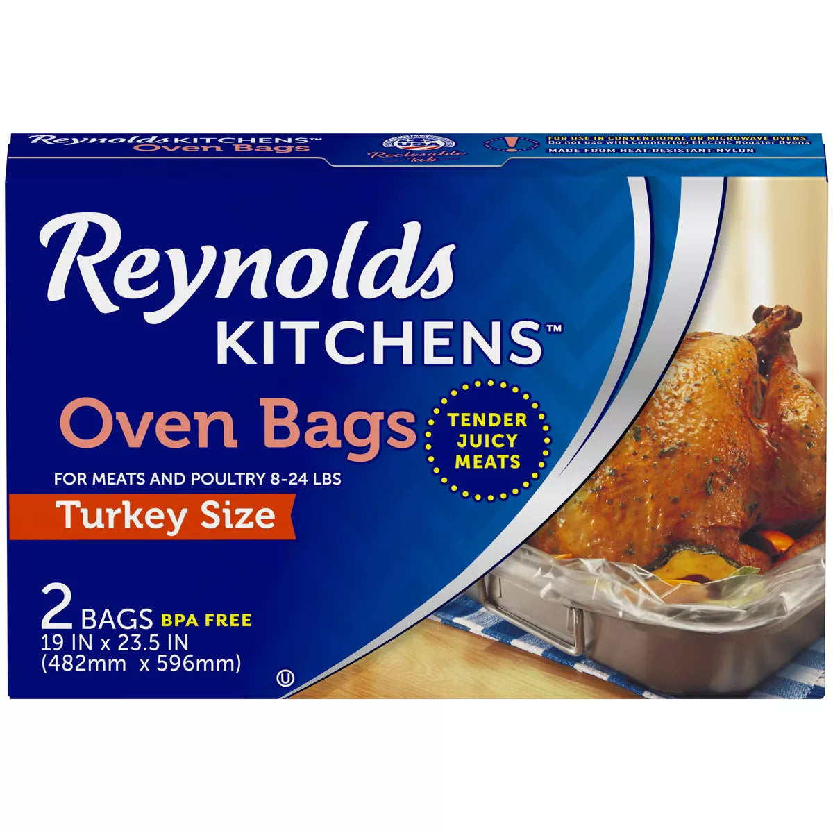 Reynolds Kitchen Oven Bags Turkey Size (8-12LBS)/ (2Bags)