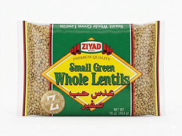 Ziyad Small Green Whole Lentils (16 oz) - Papaya Express