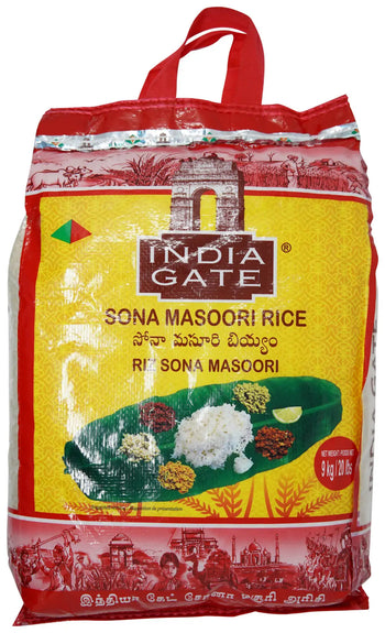 India Gate Sona Masoori Rice (20 lb) - Papaya Express