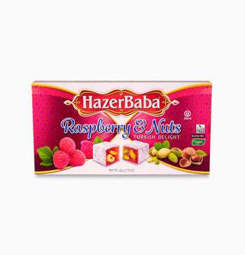 Hazer Baba Turkish Delight Raspberry & Nuts (454 g) - Papaya Express
