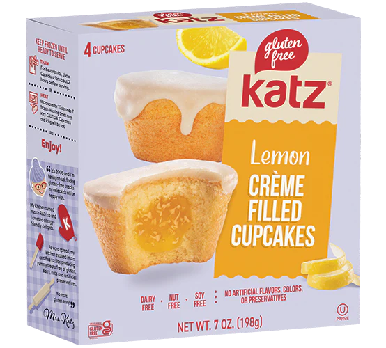 Katz Lemon Creme Filled Cupcakes (4CT) - Papaya Express