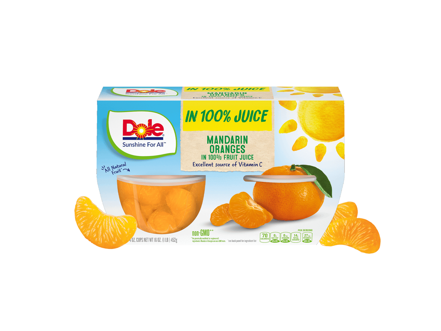 Dole Fruit Bowls, Mandarin Oranges ( 4 Ct ) - Papaya Express