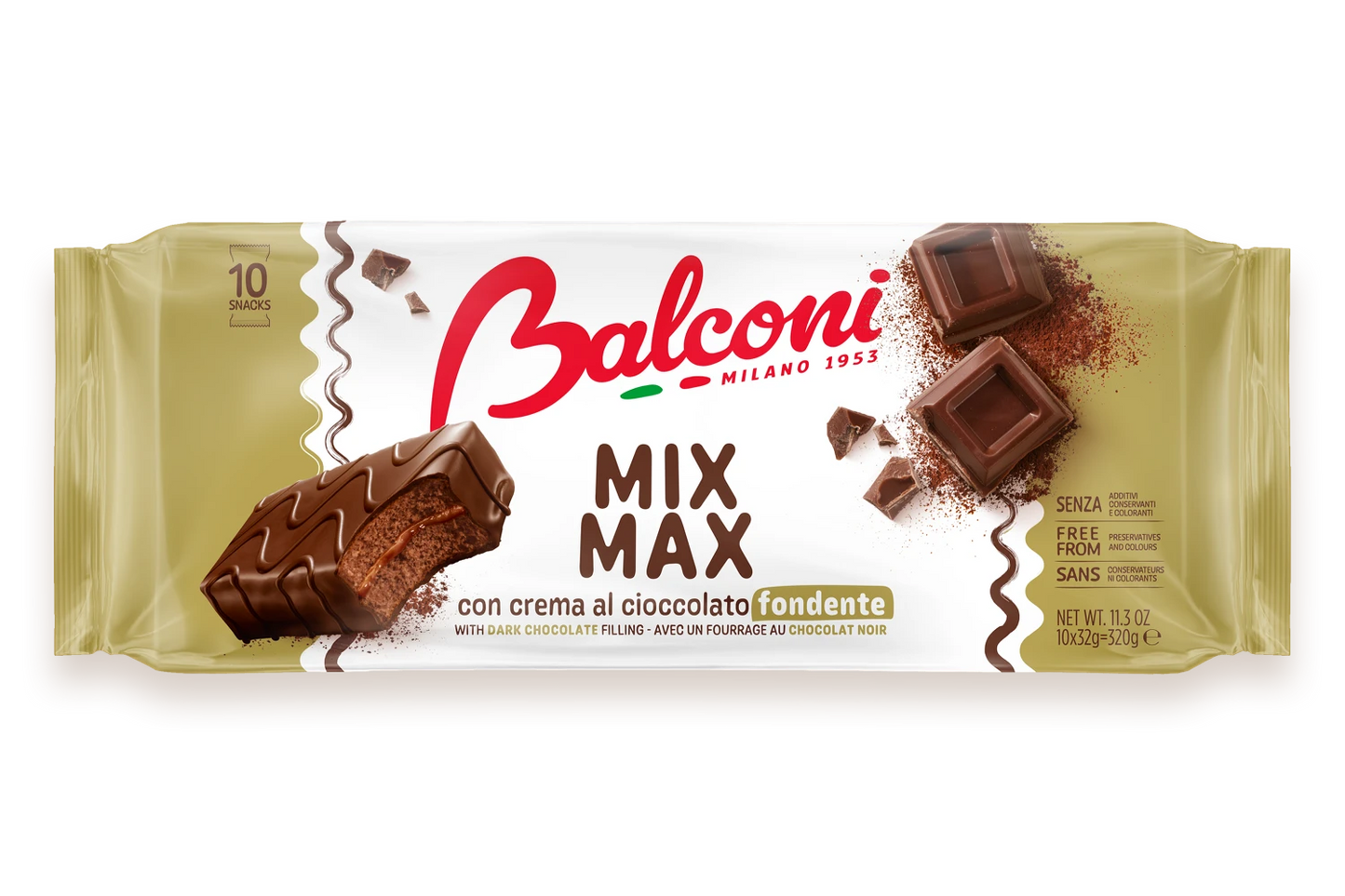 Balconi Mix Max Dark Chocolate fondente Sponge Cake (10CT) - Papaya Express