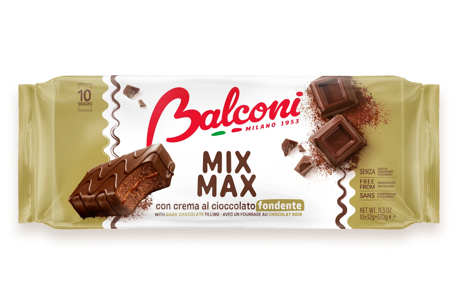 Balconi Mix Max Dark Chocolate fondente Sponge Cake (10CT) - Papaya Express