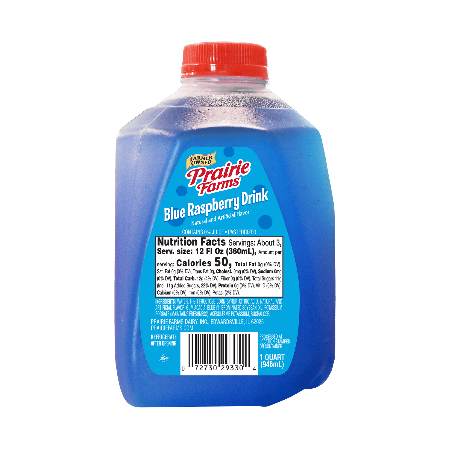 Prairie Farms Blue Raspberry Drink (1 Quart) - Papaya Express