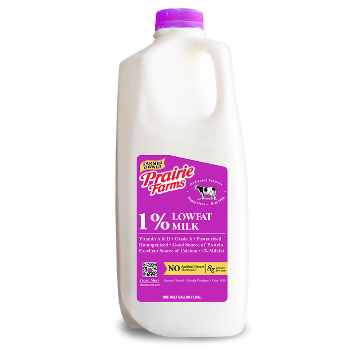 Prairie Farms 1% Milk (1/2 gal) - Papaya Express