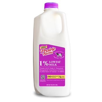 Prairie Farms 1% Milk (1/2 gal) - Papaya Express