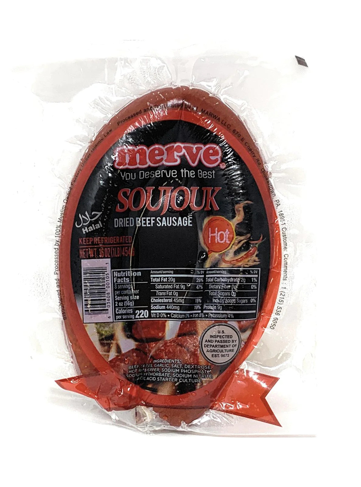 Merve Soujouk Hot ( 1LB ) - Papaya Express