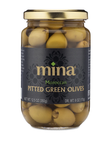 Mina Pitted Green Olives (12.5 oz) - Papaya Express