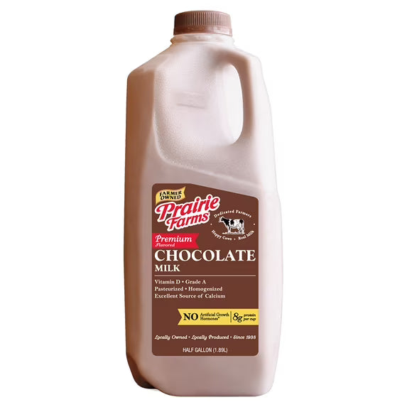 Prairie Farms Premium Chocolate Milk Half Gallon (1.89 L) - Papaya Express
