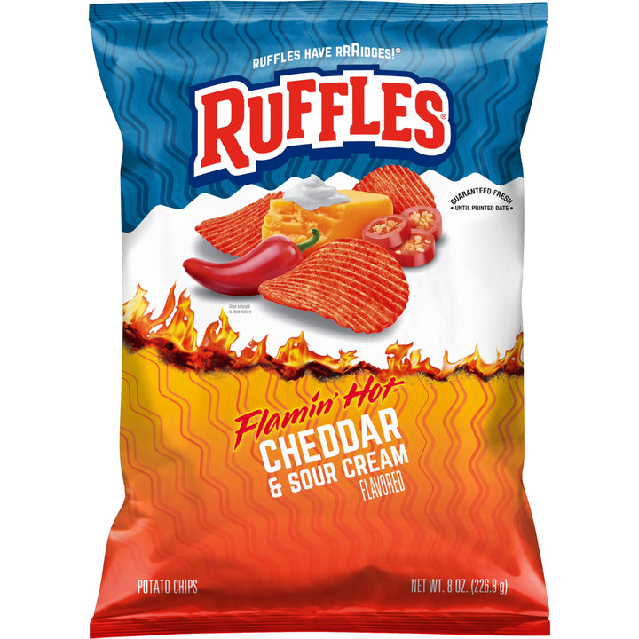 RUFFLES FLAMIN HOT CHEDDAR &SOUR CREAM (8.OZ)