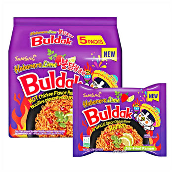 Samyang Buldak Habanero Lime Hot Chicken Flavor Instant Ramen Noodles (5pck x 4.5oz) - Papaya Express