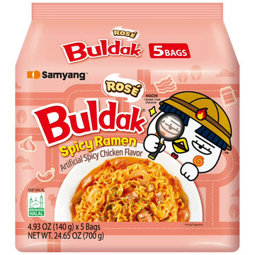 Buldak Rose Spicy Chicken Ramen (700 g) - Papaya Express