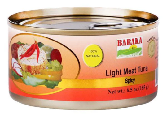 Baraka Light Meat Tuna Spicy (185g) - Papaya Express