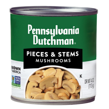 Pennsylvania Dutchman Mushrooms Pieces & Stems, (4 oz) - Papaya Express