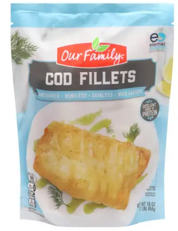 Our Family Cod Fillets (16 OZ) - Papaya Express