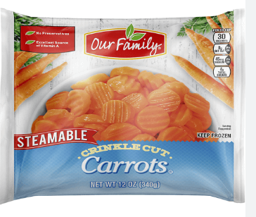 Our Family Frozen Steamable Crinkle Cut Carrots (12 oz) - Papaya Express