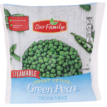 Our Family Steamable Sweet Green Peas (12oz) - Papaya Express
