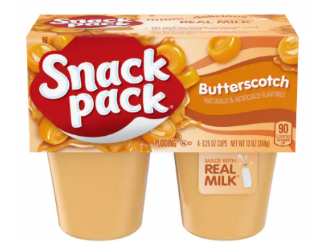 Snack Pack Butterscotch Flavored Pudding, 4 ct Pudding Cups (13oz) - Papaya Express