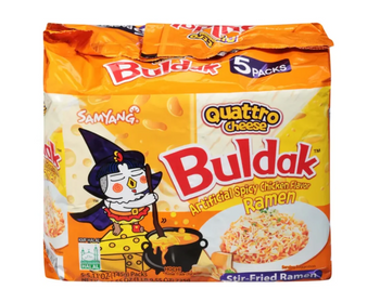 SamYang Noodles Hot Chicken with Quatro Cheese Ramen (5pck x 4.5oz) - Papaya Express