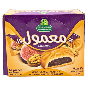 Halwani Bros Maamoul Fig & Walnut Filled Cookies (16 Pieces) - Papaya Express