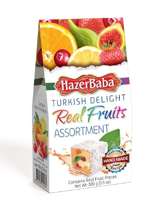 HazarBaba Turkish Delight Real Fruits Assortment (3.5 oz) - Papaya Express