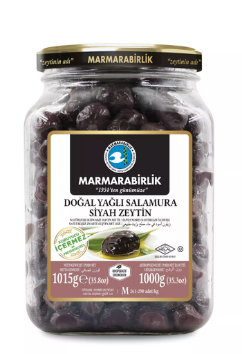 MARMARABİRLİK NATURAL BLACK OLIVES WITH OIL (1000G) - Papaya Express