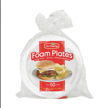 Our Family Foam Plates 50ct - Papaya Express