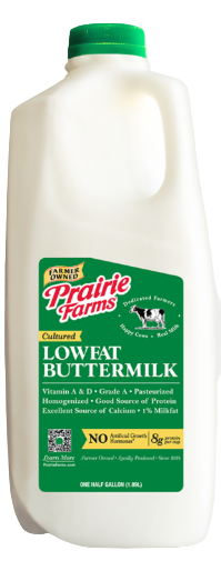 Prairie Farms Cultured Low Fat Buttermilk Half Gallon (1.89 L)