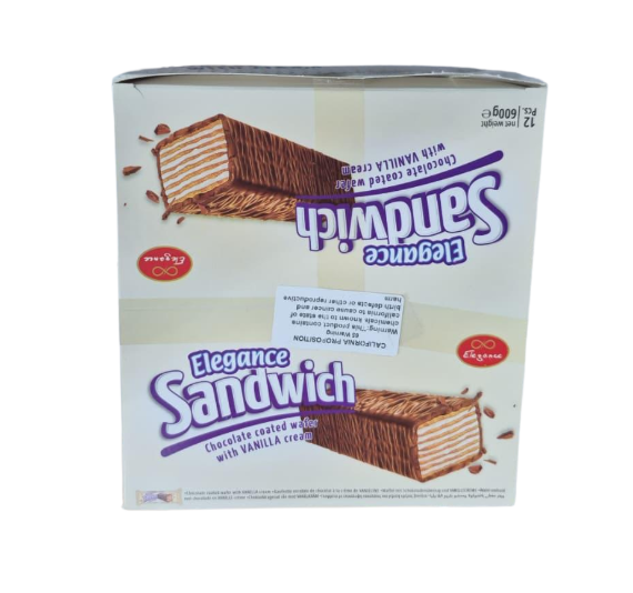 Elegance Wafer Sandwich Vanilla (12 CT) - Papaya Express