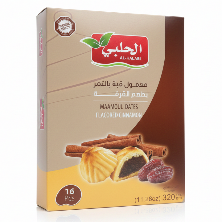 ALHALABI MAAMOUL DATES FLACOED CINNAMON (16CT)